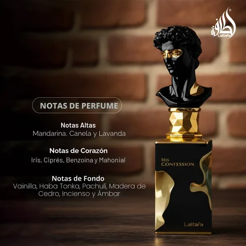 Vista 3 de Lattafa His Confession para Hombre Eau de Parfum Spray, 3.4 oz / 100 ml