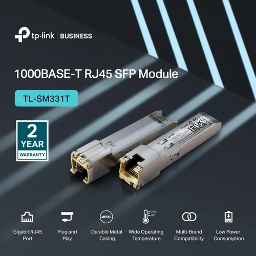 Vista 6 de Omada 1.25GBase-T SFP al módulo RJ45, compatible universal (SM331T)