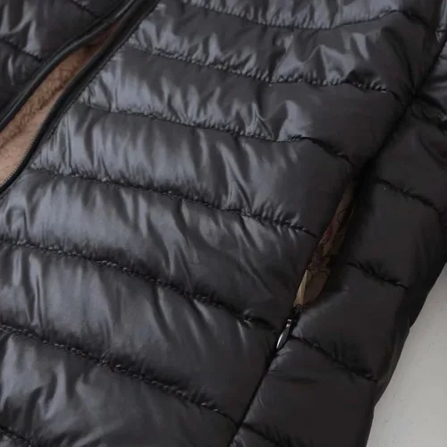 Vista 5 de Gamivast Chaqueta larga acolchada para mujer, talla grande, abrigo de algodón, ligero, con capucha, chaqueta de invierno