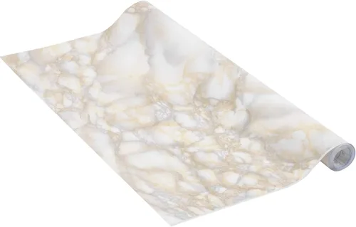 Vista 2 de 53356 - Lámina decorativa autoadhesiva para muebles, efecto mármol blanco, 17.7 x 78.7 in, resistente al agua