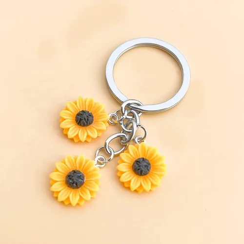 Vista 3 de Kilener Llaveros de girasol, regalos para mujeres y niñas, accesorios de llavero de girasol, recuerdos de fiesta, regalo de cumpleaños, regalo