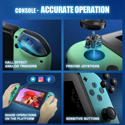 Vista 4 de Gamepad Controller for Switch,Wireless Controller Replacement for Switch Controller Support Motion ControlDual VibrationDSA