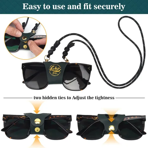 Vista 3 de Correa de soporte para lentes de alta calidad, cordón de cuero real, accesorio para tus lentes