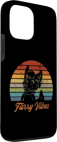 Vista 3 de iPhone 13 Pro Max Retro Furry Fandom Furry Vibes - Lindo estuche de traje OwO