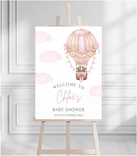 Vista 20 de Letrero de bienvenida para baby shower, personalizable, con texto en inglés «We Can Bearly Wait» Neutral Cute Teddy Bear Theme, varios tamaños