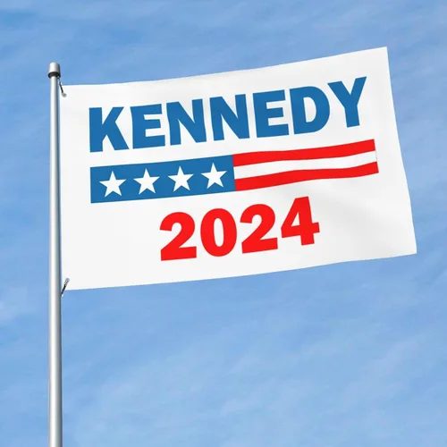 Vista 2 de Kennedy - Bandera para el presidente Robert Kennedy 2024, bandera de salvar Estados Unidos 2024, bandera anti Biden, bandera demócrata, bandera de 3