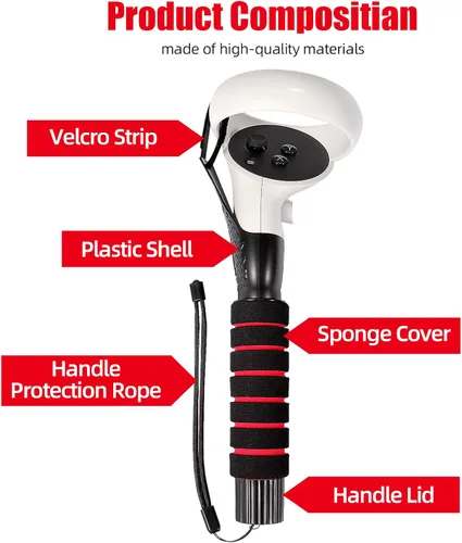 Vista 4 de VR BeatSaber HandlesThe Next Generation Dual Grip Extension Handle Compatible with Oculus QuestQuest 2 or Rift S Controllers to Play BeatSaber