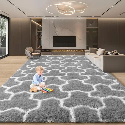 Vista 109 de EVOIONOS Alfombra Redonda Negra para Dormitorio, 4x4 Pies Alfombra de Área Circular Suave y Esponjosa para Sala de Estar, Alfombra Circular de Felpa