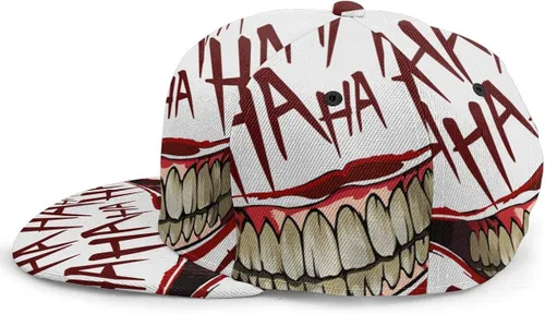 Vista 4 de Joker Hahaha Unisex 3D Impresión Clásico Gorra Snapback Flat Bill Hip Hop Sombreros Negro