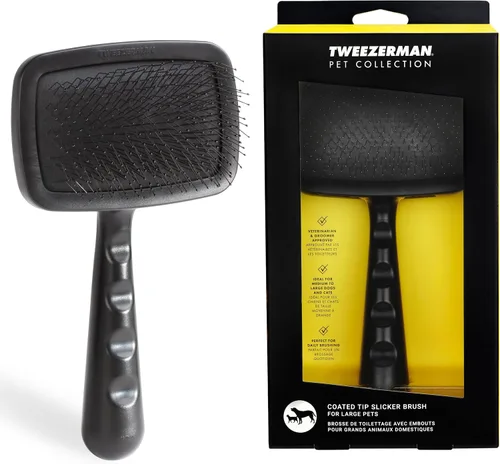 Vista 17 de Tweezerman Slicker Brush - Cepillo de aseo para mascotas con cerdas recubiertas