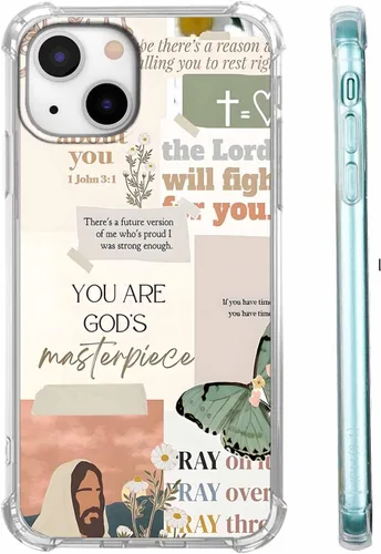 Vista 22 de Funda para Celular con Versículos de la Biblia, Colocación de Citas Cristianas de Jesús, Diseño Collage, Funda Protectora Suave de TPU de Moda