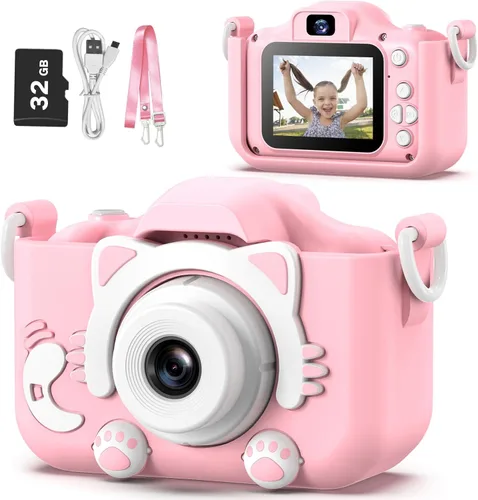 Vista 14 de Goopow Juguetes de Cámara para Niños de 3-8 Años Niñas Niños, Videocámara Digital para Niños con Cubierta Suave de Dibujos Animados, Mejor Regalo