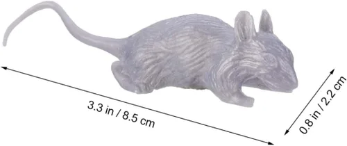 Vista 2 de Toyvian 10Pcs Realistic Halloween Simulation Mouse Funny Plastic Fake Rat Prank Props for Spooky Decor Lightweight and Portable for Halloween
