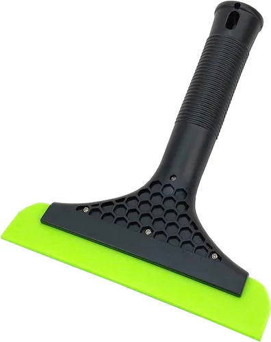 Vista 4 de Escobilla de silicona súper flexible, cuchilla de agua para auto, limpiador de agua, escobilla de ducha, cuchilla de 5.9 pulgadas y mango largo