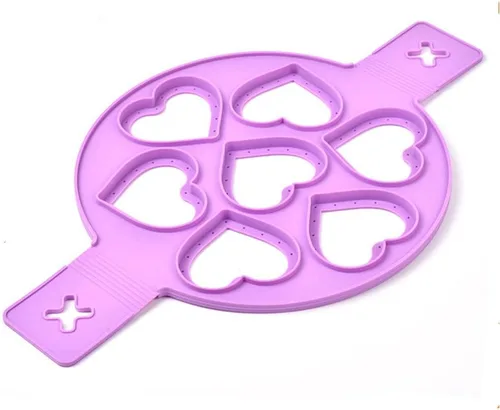 Vista 6 de Moldes antiadherentes para panqueques, molde de silicona para huevos fritos, reutilizable, para hacer panqueques, anillo de huevo, herramientas