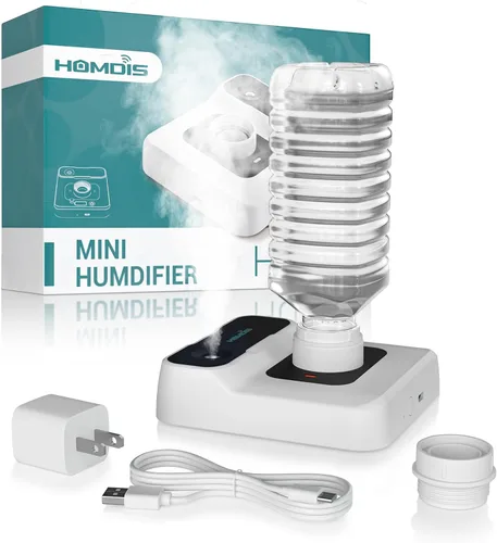 Vista 12 de Humidificador de viaje, pequeño humidificador portátil para plantas, dormitorio, oficina, hotel o automóvil, 5000 mAh, funciona con batería, mini