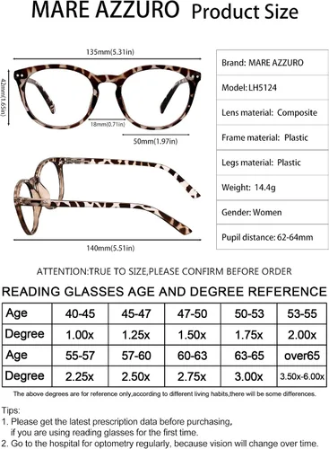 Vista 5 de MARE AZZURO Gafas de bloqueo de luz azul para mujer, gafas redondas para computadora