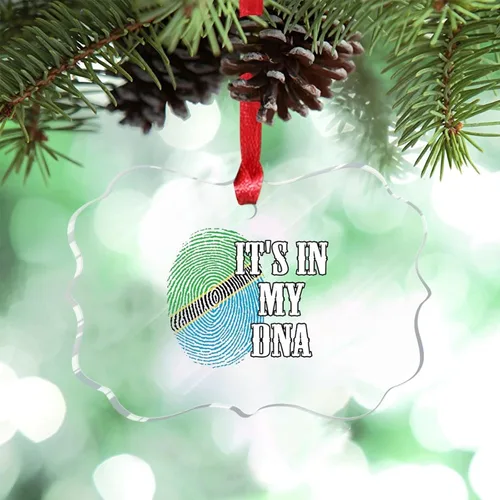 Vista 21 de Adorno de Navidad personalizado del Reino Unido 2023 It's in My DNA, adorno de huellas dactilares para decoración de árbol de Navidad, recuerdo