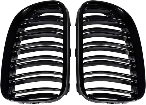 Vista 7 de Par de parrilla frontal de doble línea negra brillante compatible con BMW E92 E93 328i 335i xDrive 2011-2013 2 puertas