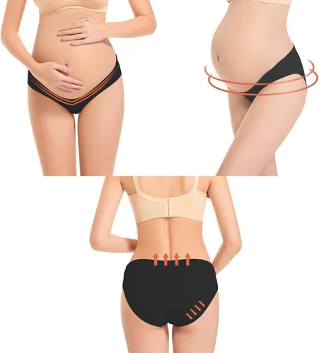 Vista 4 de Dresime Paquete de 6 ropa interior de maternidad de algodón para mujer, mezcla