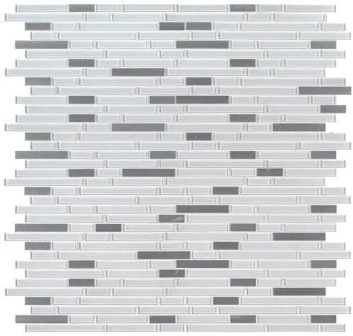 Vista 2 de Lucid Sky - Azulejo de mosaico de metal de vidrio entrelazado de 11.81 pulgadas x 12 pulgadas x 0.157 in, juego de 5 hojas (4.9 pies cuadrados)
