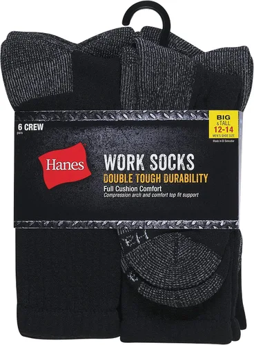 Vista 2 de Hanes Men's Work Socks, 6-Pack