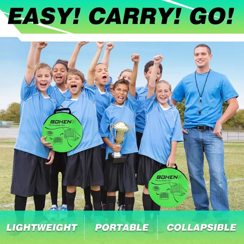 Vista 6 de BOHEN Porterías de fútbol desplegables para niños, red de fútbol portátil plegable para exteriores, interiores, patio trasero y playa