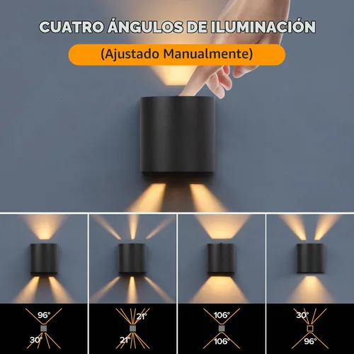 Vista 2 de LUTEC Paquete de 2 lámparas de pared LED ascendentes y descendentes ajustables, lámpara de pared moderna de aluminio resistente a la oxidación