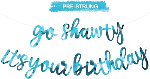 Vista 20 de BEISHIDA Pancarta Black Go Shawty It's Your Birthday de 11.4 pies, SIN BRICOLAJE - Pancarta de Feliz Cumpleaños con Purpurina Tema Hip Hop - Negro