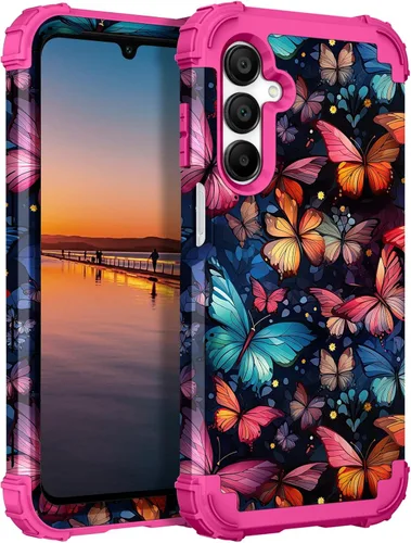 Vista 29 de Hocase Funda para Galaxy A37 5G, protección resistente a prueba de golpes, parachoques de goma de silicona suave+funda protectora híbrida