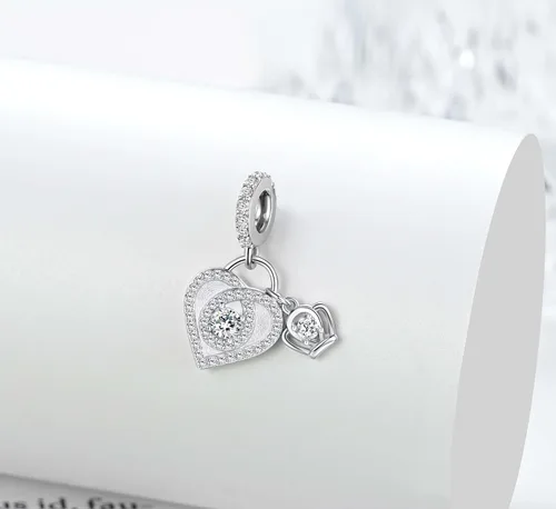 Vista 2 de Dijes de plata de ley 925 para pulsera y collar Pandora, regalos de joyería para mujeres