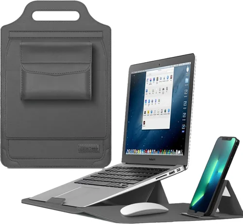 Vista 10 de IVY 11 12 pulgadas portátiles portátiles fundas con bolso portátil soporte para teléfono portátil bolsa de almacenamiento alfombrilla de ratón