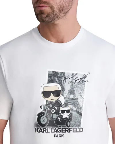 Vista 4 de Karl Lagerfeld Paris Men's Soft Cotton Crew Neck T-Shirt