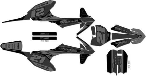 Vista 9 de Kit de gráficos para Ktm 50SX (2020-2023) Serie OG-CREW Cyan 09 Mil - Adhesivos para motocicleta Dirt Pit Bike Motocicleta, accesorios de motocross