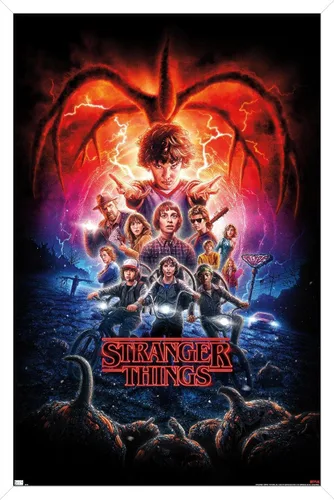 Vista 10 de Trends International Netflix Stranger Things: Season 2 - Póster de pared de una hoja, 22.4 pulgadas de largo x 14.7 pulgadas, versión enmarcada