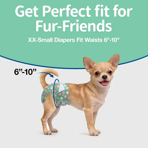 Vista 4 de Pet Soft Pañales para perras hembra, pañales desechables para perras, pañales para gatos y cachorros con agujero de cola de espuma ajustable