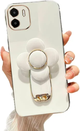 Vista 65 de Miagon - Funda con soporte para Xiaomi Redmi A1, galvanizado suave TPU protector delgado a prueba de golpes con molinete giratorio soporte de flores