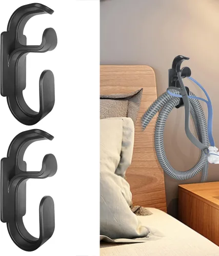 Vista 9 de Percha de manguera CPAP con función antidesenganche, gancho para máscara y soporte de tubo, organizador de suministros, evita enredos de manguera
