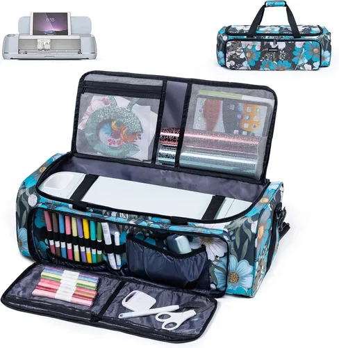 Vista 10 de Estuche de transporte de doble capa para Cricut Maker 4/3, Explore Air 2/3 Gris