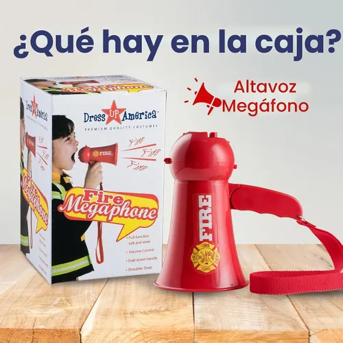 Vista 2 de Megáfono de bomberos de juguete para niños con sonido de sirena Micrófono de juguete manual
