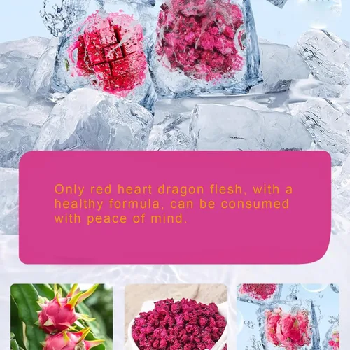 Vista 7 de Bocadillo liofilizado de fruta del dragón en cubitos - 4.23 onzas, grano pitaya liofilizado (fruta del dragón), fruta del dragón liofilizada