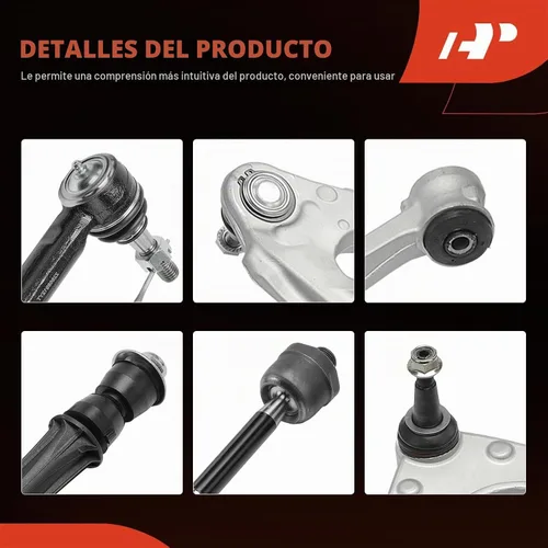 Vista 7 de A-Premium Juego de 10, Brazo de Control Superior e Inferior, Enlace de Barra Estabilizadora, Extremo de Barra de Dirección Interior y Exterior