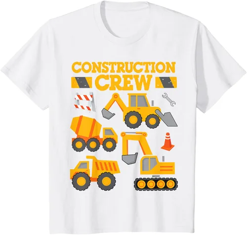 Vista 30 de Construction Crew Worker Excavator - Camiseta para niños y niñas Negro