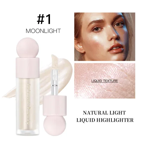 Vista 2 de Mysense Maquillaje iluminador líquido, iluminador facial luminoso natural, luminizador ligero y sedoso, maquillaje iluminador facial impermeable
