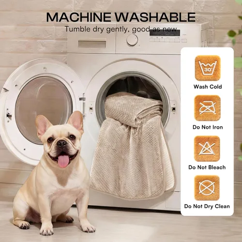 Vista 8 de Luciphia Manta impermeable para perro, manta reversible lavable para Beige