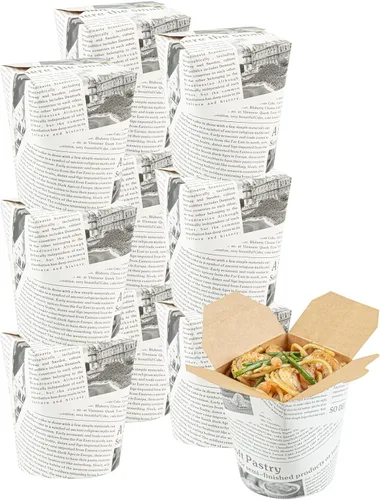 Vista 20 de Restaurantware Bio Tek - Contenedores de comida de 3.2 x 2.9 x 4 pulgadas, 200 cajas de fideos duraderas, desechables y sostenibles, cajas redondas