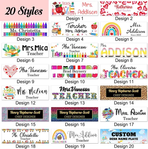 Vista 3 de Placa de nombre de escritorio personalizada para profesores, placa de identificación de bloque de acrílico personalizada para oficina, placa