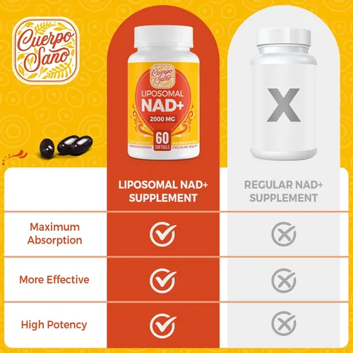 Vista 5 de Suplemento NAD de 2000 MG, NAD+ liposomal con alta absorción, más eficiente que la ribósido de nicotinamida, suplemento de refuerzo puro y Plus