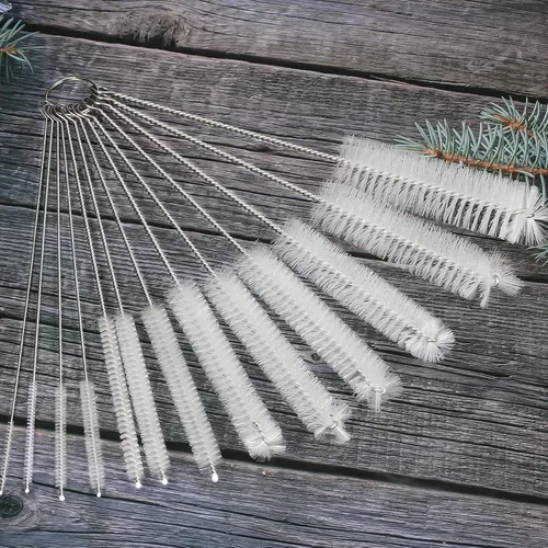 Vista 7 de CiaraQ Cepillos de limpieza de botellas, sistema de cepillo de tubo de Blanco