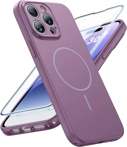 Vista 863 de FNTCASE Funda para iPhone 17 Pro: Fundas delgadas translúcidas de color azul claro compatibles con MagSafe, protección completa de la cámara